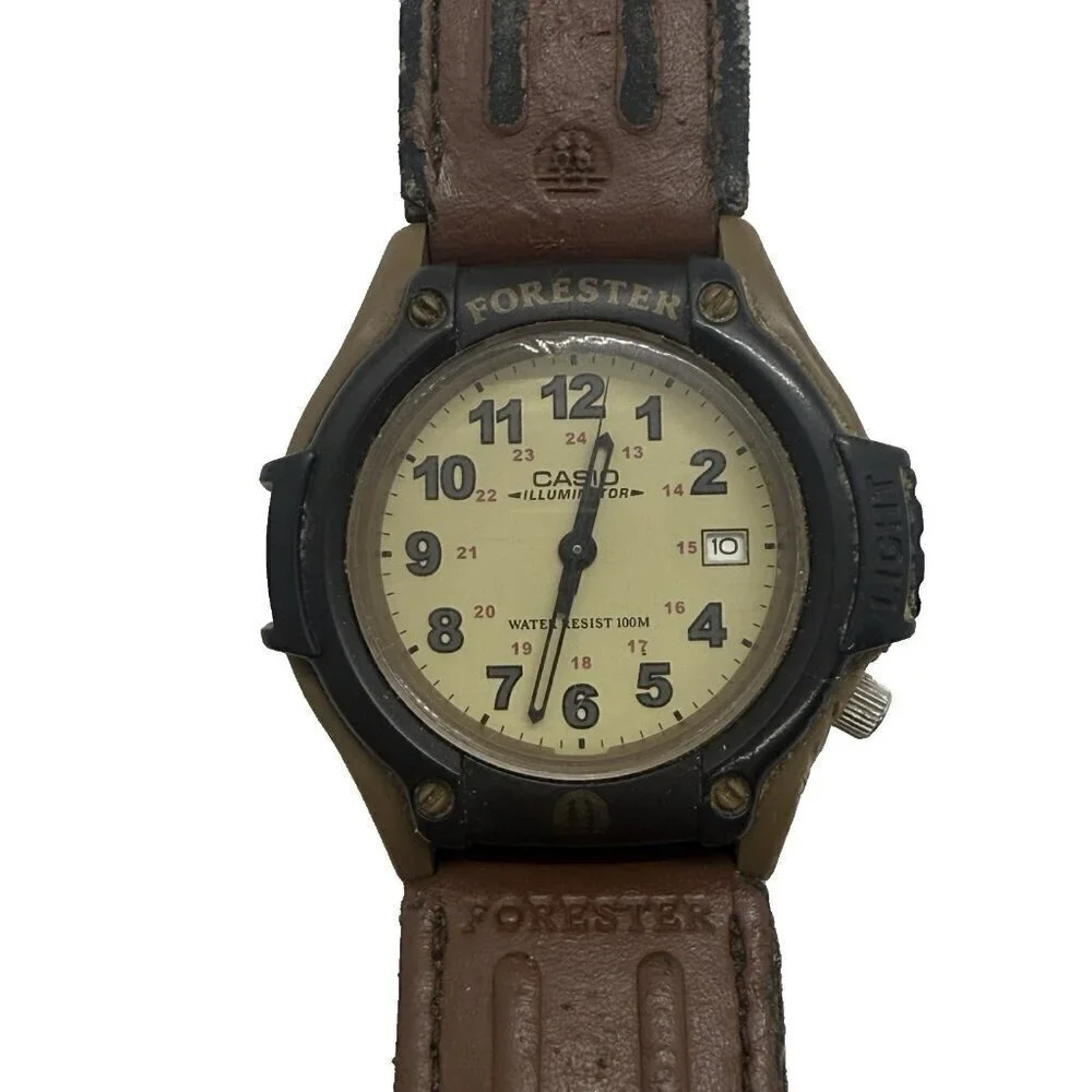 Casio Forester Illuminator Analog Digital Watch Brown WR 10 Bar 5405 FT-500W